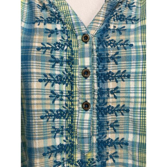 Catherines Women’s 1X 18/20 Teal Blue/Yellow/White 3/4 Sleeves Spring Easter - Picture 3 of 12